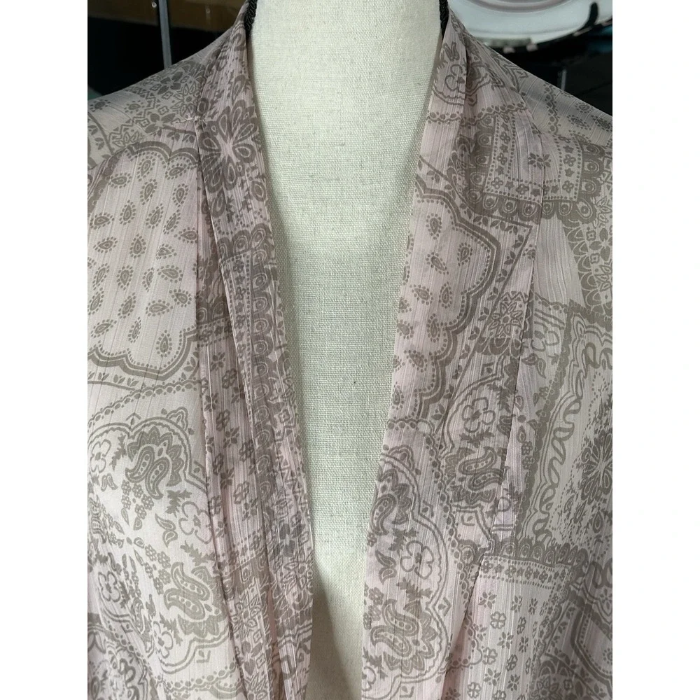 Free People Pink Long Sleeve Tie Front Blouse - Picture 7 of 10